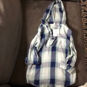 Plaid mid length arms with hood!!